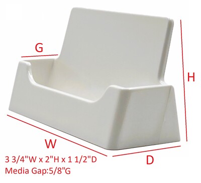 T'z Tagz New White Business Card Holder Tabletop Desktop Display Stand