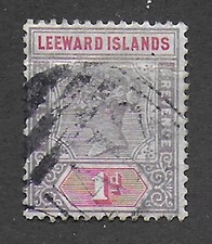 Îles Sous-le-Vent, 1890, 1d violet et rouge, SG2, Sc 2, occasion.