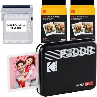 KODAK Mini 3 Retro Imprimante Photo Portable (7,6x7,6cm) - Paquet avec 68 #D - Photo 1/4