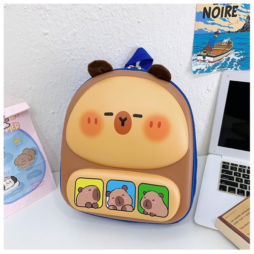 Large Capacity Backpack Capybara Bookbags Cartoon Rucksack School Office - Picture 4 of 16