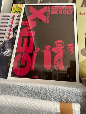 Genuine 1981 Rare Framed Generation X Kiss Me Deadly Promo Poster Billy Idol