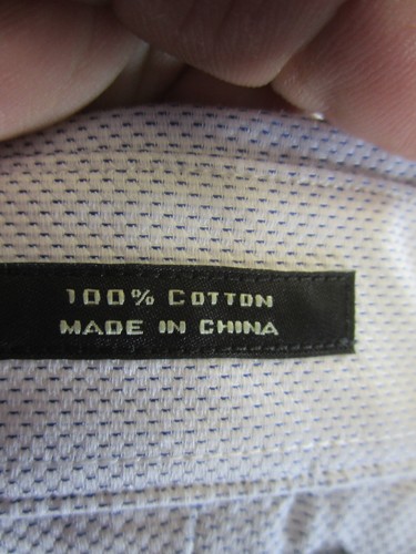 Neiman Marcus Dress Shirt Mens 17 Trim Button Up Blue Cotton NEW - Picture 7 of 8