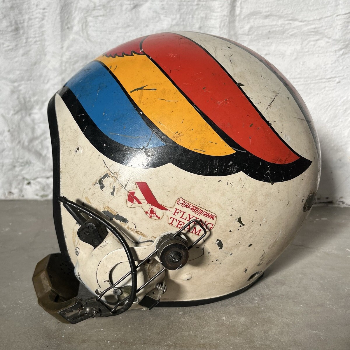 Vtg Aviator Fighter Pilot Helmet 60s Helicopter Hand Painted US