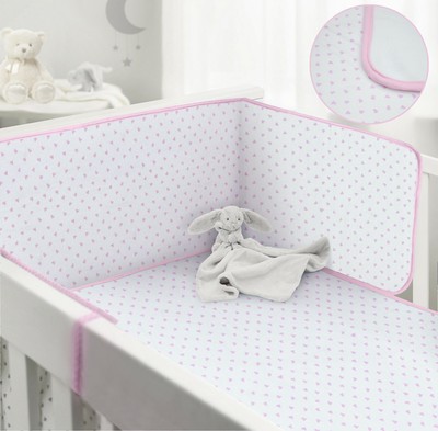 pink cot bumper set