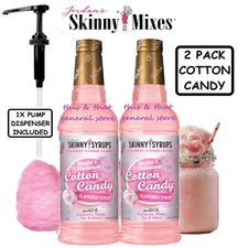 2X SUGAR FREE COTTON CANDY + 1X PUMP  by Jordan's Skinny Syrup Keto Flavoring