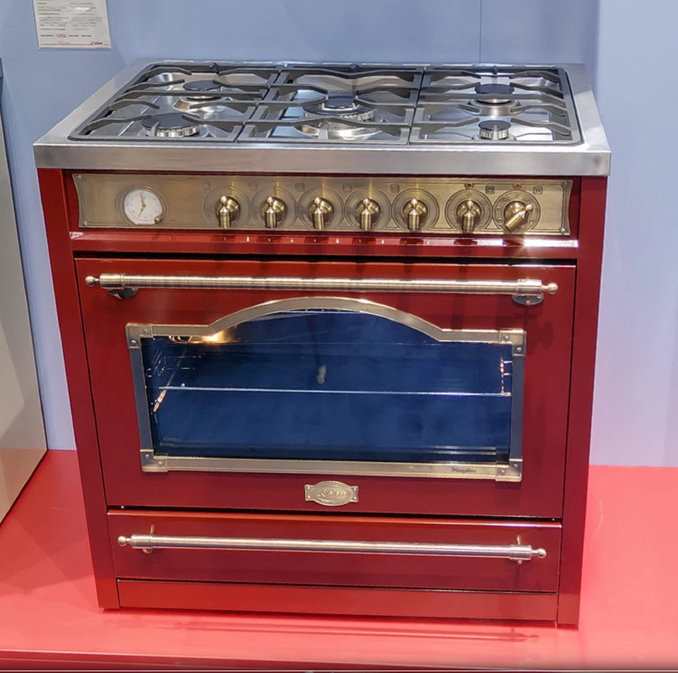 Set Kaiser A 9315 Rot Dunstabzugshaube 90cm Gas Elektro Standherd HGE 93555 Rot - Bild 4 von 4