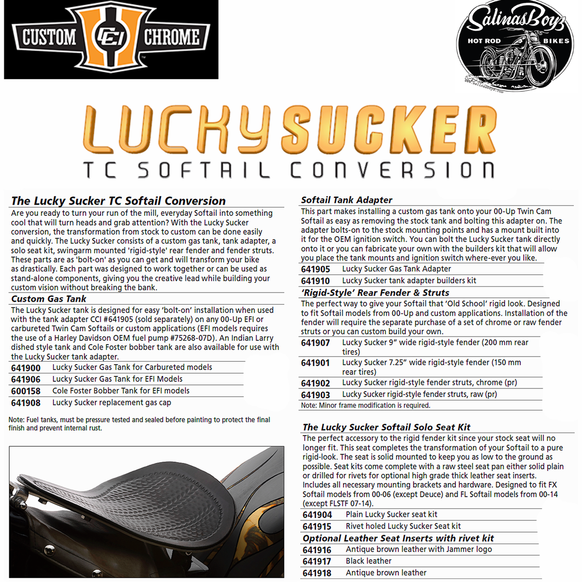 Lucky Sucker Fuel Gas Tank Fits For Harley Carbureted Twin Cam