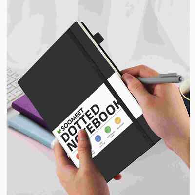 Bullet Dotted Notebook Journal, 6''x8'' A4 Dot Grid PU Leather Hardcover Notebooks
