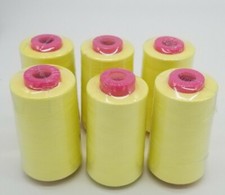 6-pack Spools Light Pastel Yellow Sewing Thread 6000 YARDS Cone T27 S2 Quality