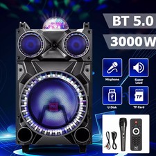 3000W 12'' Portable Wireless Bluetooth Speaker Subwoofer Heavy Bass arty System