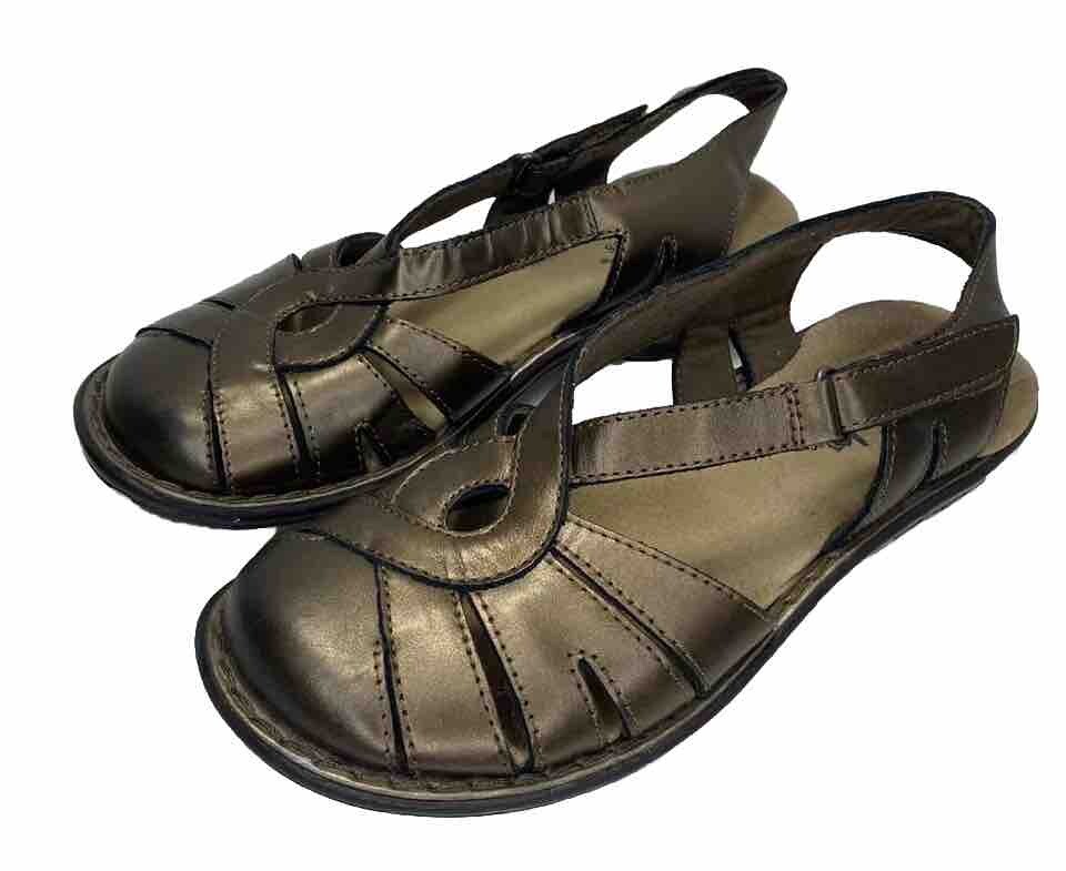 Womens Clarks Air Active Metal Color Sandals Shoes Comfort Strap Size