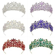 7.2cm Tall Large Crystal Beads Tiara Wedding Queen Princess Prom Crown For Women
