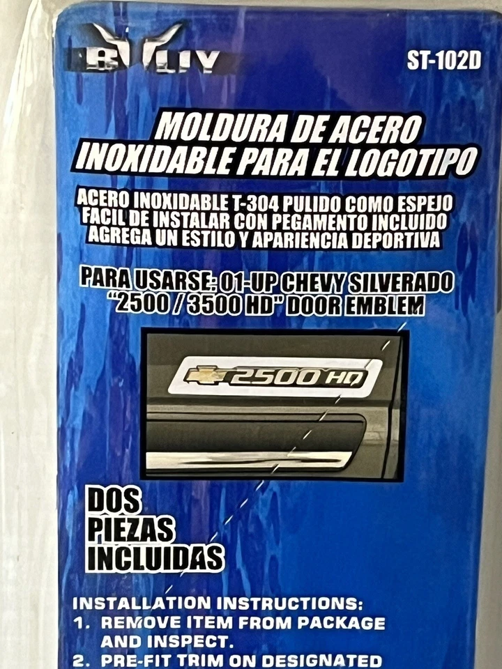 Borde con logotipo de acero inoxidable Bully St-102D para Chevy Silverado 2500/3500 HD 01-UP Foto 4 de 4