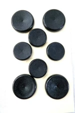8 Vintage Black ACRYLIC BUTTONS 2-Sizes Shank-End