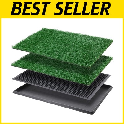 16x20 Inch Portable Dog Grass Pad with 2 Replacement Pee Mats for Easy Cleaning