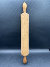 Antique Solid Hand Turned Maple 20 In Rolling Pin