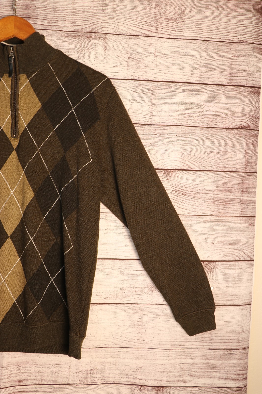 Method Medium Argyle Mock Neck Quarter Zip Knit S… - image 5