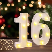 Sweet 16 Decorations, Light Up Numbers for Party, Number Blocks 16 Sign, 16th...