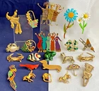 Vtg Figural Brooch Lot Jolle JC Artisan Scatter Pins Costume Jewelry