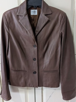 Beautiful Gianfranco Ferre Studio Soft, Brown, Lamb Skin Leather Jacket. Size 8