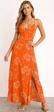 Urban outfitters womens medium orange dress boho midi travel resort sun