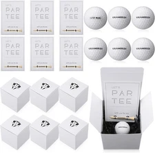 6 Sets Groomsman Proposal Gift Box With Golf Ball, Bamboo Tees, black, white 