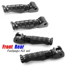 Front + Rear Footrests Pegs Black R-FIGHT For Speed Triple 1050 R 05-07 08 09 10
