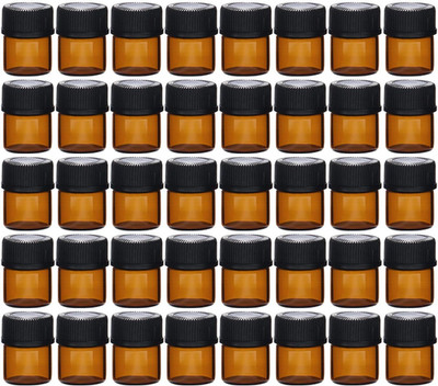 - 100Pcs 1Ml (1/4 Dram) Amber Mini Glass Bottle 1Cc Amber Vial Small Essential O