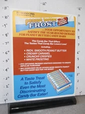 LUDEN's candy bar 1982 salesman ad sheet Peanut Butter FROST store display box