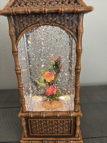 Cracker Barrel Store Glitter Globe Light Up Peacock Lantern Humming Bird - Picture 12 of 14