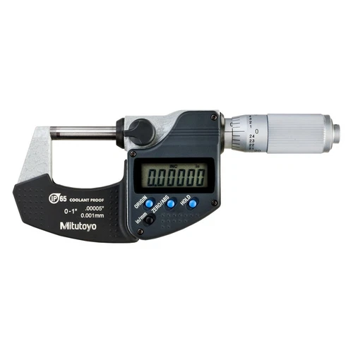 293 Series 0 to 1" SAE & Metric Digital Coolant-Proof Outside Micrometer