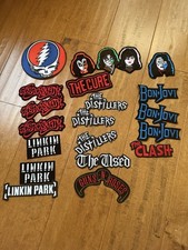 Rock Band Iron/sew On Patches- Lot Of 21- KISS, GRATEFUL DEAD, CLASH, MORE