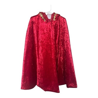 Vintage Disney Store Cosplay Girls Belle Rose Hooded Red Cape Size m/L