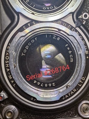 Vintage Sawyers Mark IV 127 4x4cm Camera w/ Topcor 6cm f/2.8 TLR