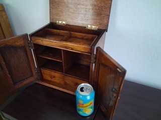 EDWARDIAN SOLID OAK SMOKERS CABINET ( Excellent Condition )