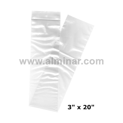 3'' x 20'' Zip Lock Bags - Clear - 2 MIL Thickness