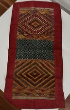 Vintage Laotian Laos hand woven Shawl Scarf 40 X 19.25