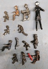 13 Antique Cast iron Toy Drivers Horse Driven Hubley Kenton Fire Truck Parts