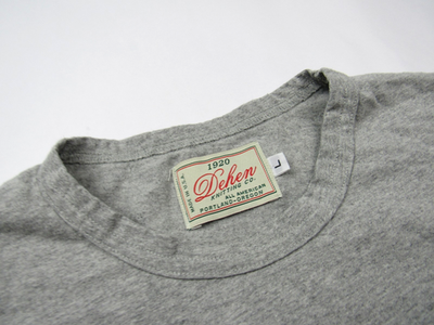 #ad Dehen 1920 Gray Heavy Duty Tee Sz L T Shirt Made In USA Knitting Co Portland $34.99