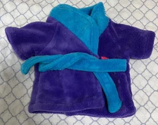 Build-A-Bear BABW 2018 Purple Blue Bath Robe House Coat Fluffy Colorful - EUC