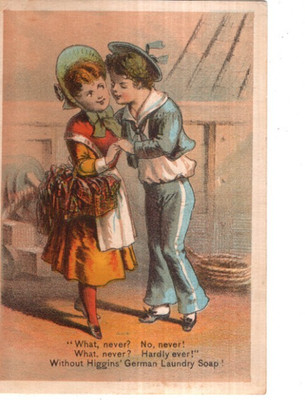 ANTIQUE ADVERTISING / TRADE Card        HIGGINS' GERMAN LAUNDRY SOAP