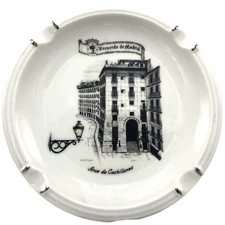 Souvenir Madrid Recuerdo de Madrid Arco de Cuchilleros Ceramic Ashtray 6" 