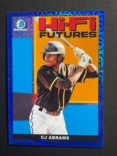  2022 Bowman Chrome CJ Abram Hi-Fi Futures 75/150 Blue Mojo Refractor SP Rookie