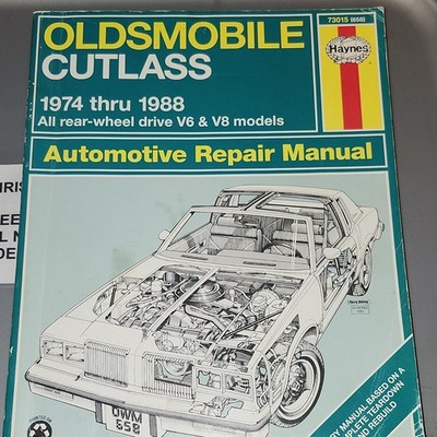 Haynes Workshop Automotive Repair Manual for Oldsmobile Cutlass 1974-1988