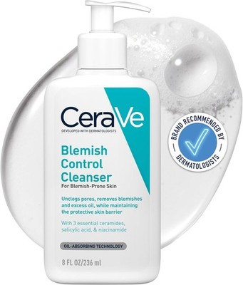 CeraVe Blemish Control Cleanser, Acne Face Wash with Salicylic Acid 8oz/236ml