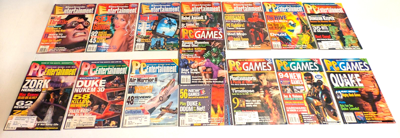 LOT OF 15 - Vintage 90's Gaming Magazine Lot - PC Games / PC Entertainment
