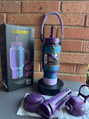 Rare Coldest 24oz Limitless V8 ROCKETSHIP ALLOY, with 3 Lids  Leak proof, NIB