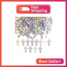 240 Pcs Cross Paper Clips, 1.34 x 0.8 Inch Multicolor Metal Bookmark Clips with