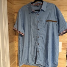 Men's Cotton Short Sleeve Button Down Dress Shirt Plaid Collar Work Shirts