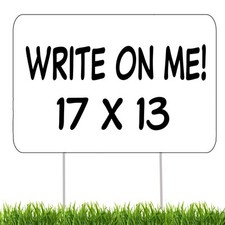 Blank Yard Sign Double Sided With Stakes Large 17 Inch By 13 Inch